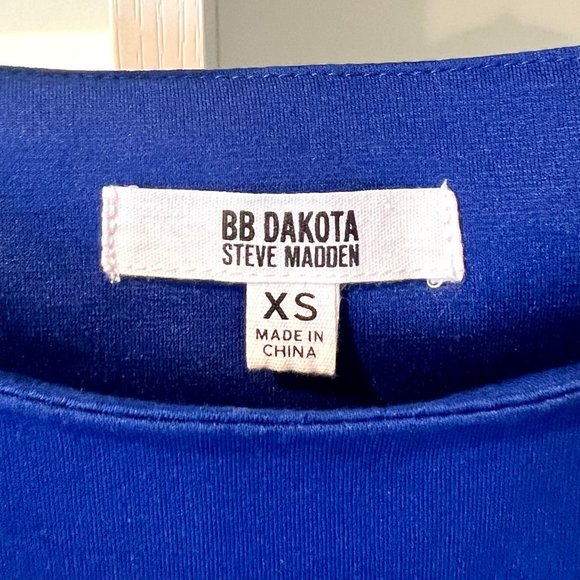 BB Dakota Steve Madden Spill the Tea Long Sleeve Mini Dress Cobalt Blue Size XS - Picture 3 of 5